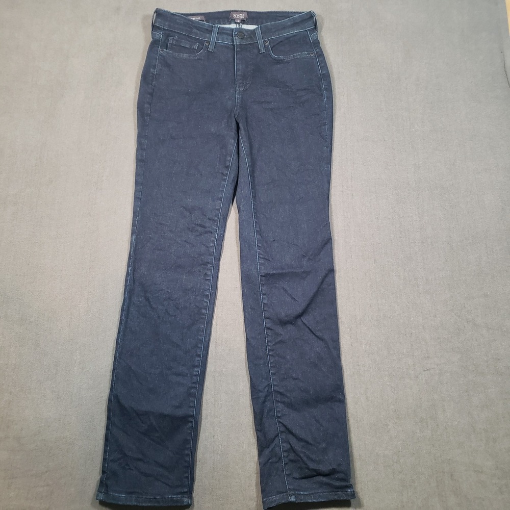 NYDJ Sheri Slim Jeans Womens 2 Dark Blue Rinse Lift Tuck Stretch